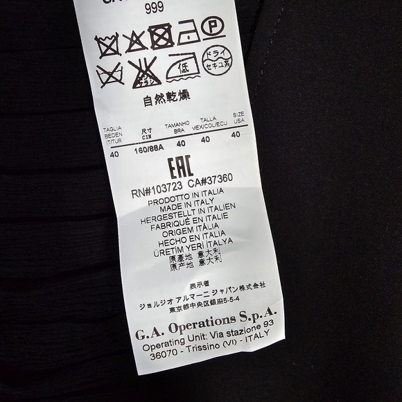 Giorgio Armani Womens Silk Blouse Size‎ 40 Small Black Sheer Dressy Evening Top - Picture 7 of 15